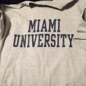 MIAMI UNIVERSITY T-SHIRT SIZE L GRAY w/Blue